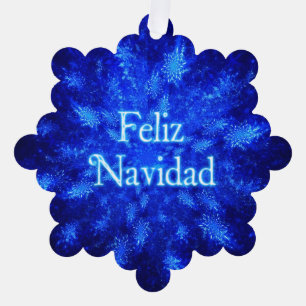 Feliz Navidad - Snowburst  Tree Decoration Card