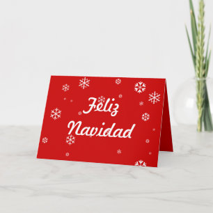 Feliz Navidad Snowflakes Holiday Card
