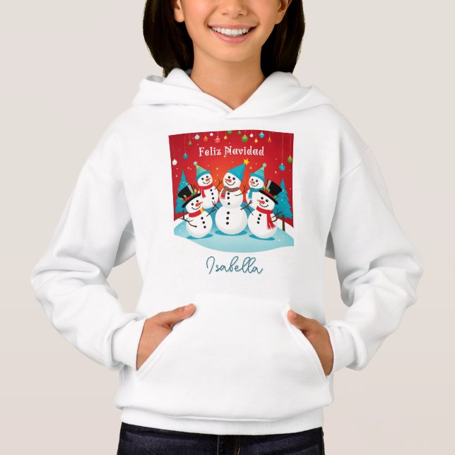 Feliz Navidad Snowman Personalised Name Spanish (Front)