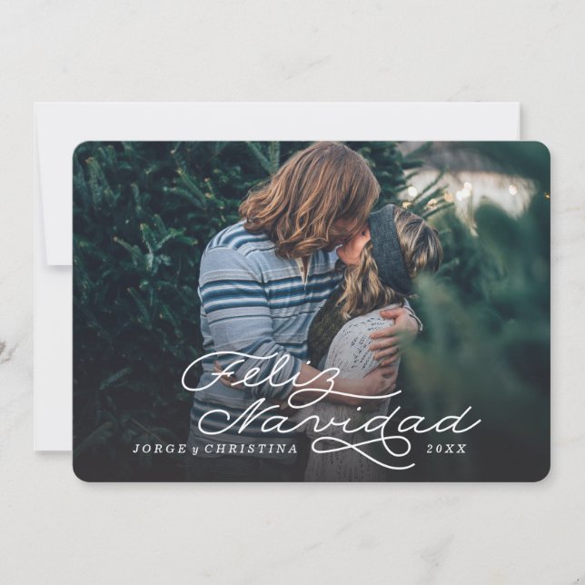 Feliz Navidad, Spanish Christmas Card, photo card (Front)