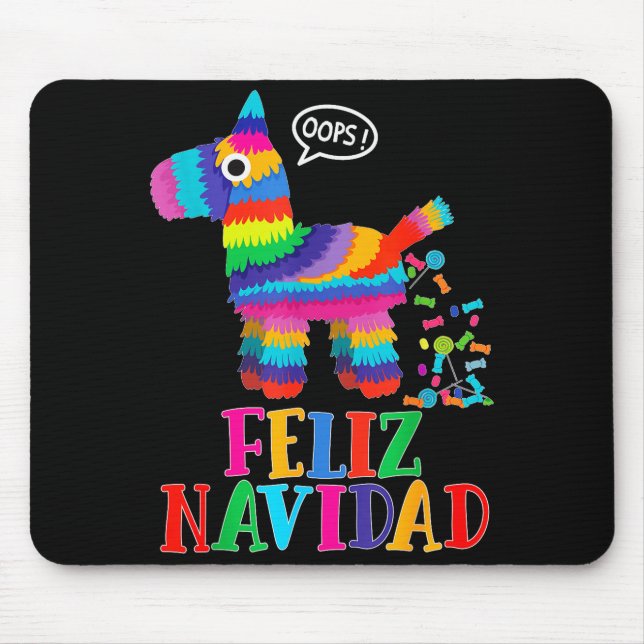 Feliz Navidad Spanish Christmas Funny Mexican Nata Mouse Mat (Front)