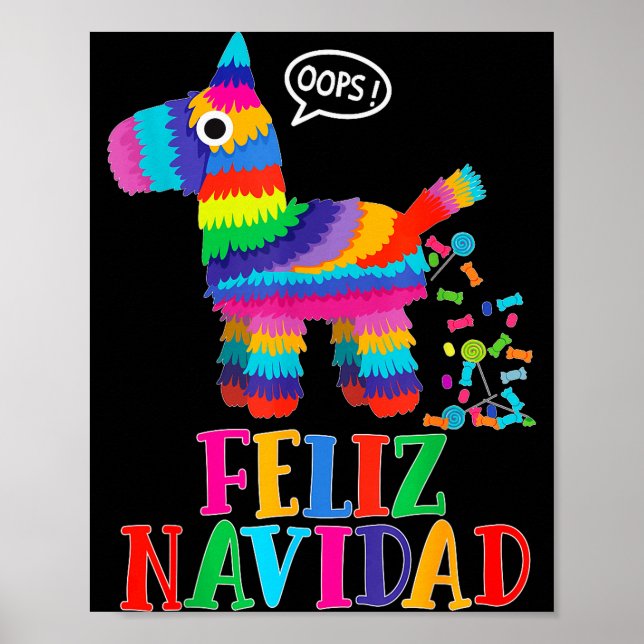 Feliz Navidad Spanish Christmas Funny Mexican Nata Poster (Front)