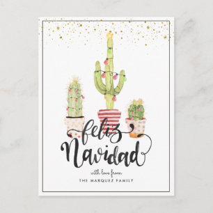 Feliz Navidad   Spanish Christmas Greeting Holiday Postcard
