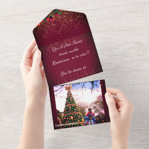Feliz Navidad Spanish Christmas Greetings All In One Invitation