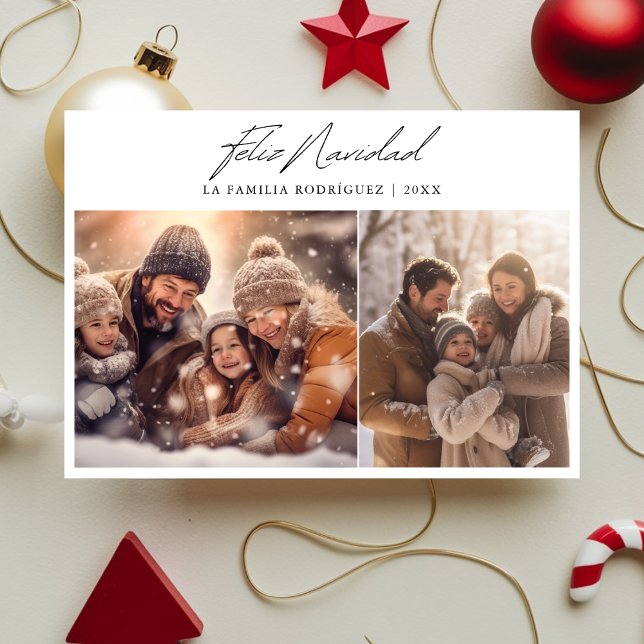Feliz Navidad Spanish Christmas Photo Collage Holiday Card (Creator Uploaded)