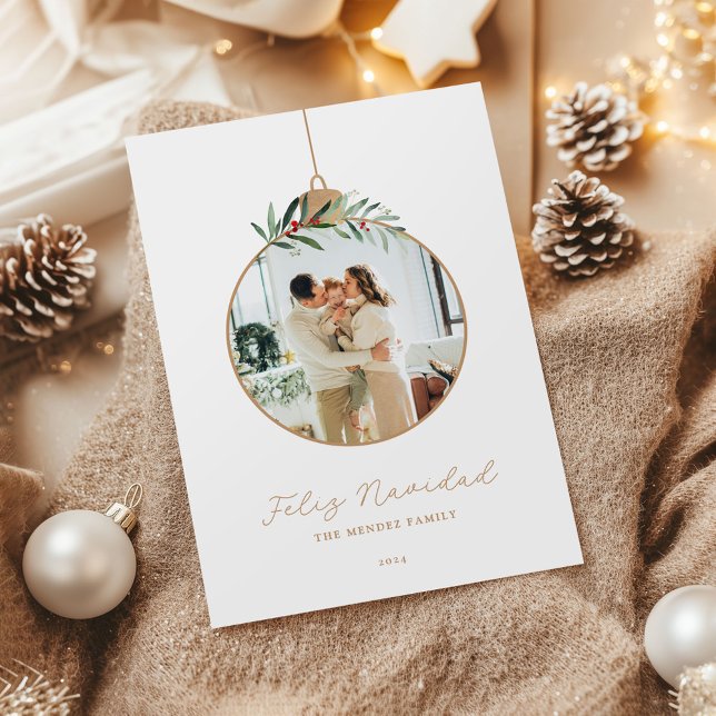 Feliz Navidad Spanish Christmas Photo Holiday Card (Creator Uploaded)