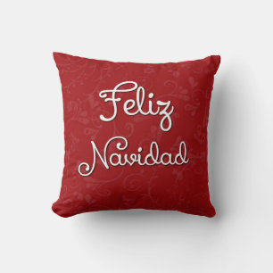 Feliz Navidad Spanish Christmas Pillow