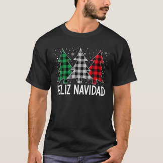 Feliz Navidad Spanish Christmas Trees Matching Xma T-Shirt