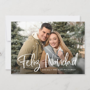 Feliz Navidad   Spanish Christmas with Photo Holiday Card