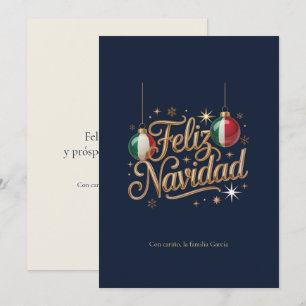 Feliz Navidad Spanish Gold Calligraphy Christmas Holiday Card