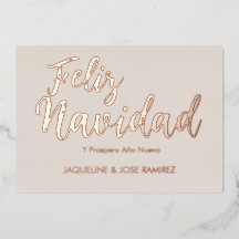 Feliz Navidad Spanish Gold Foil Holiday Card