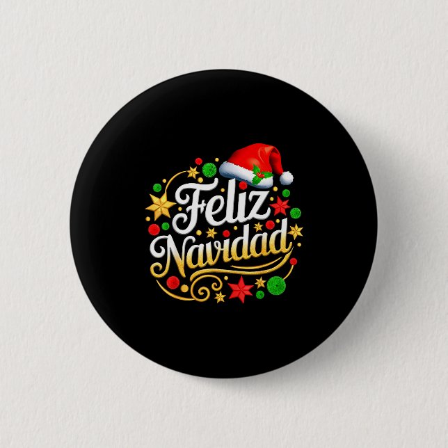 Feliz Navidad Spanish Mexican Christmas Xmas Holid 6 Cm Round Badge (Front)