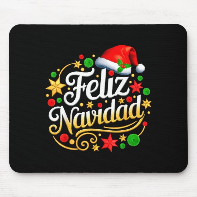 Feliz Navidad Spanish Mexican Christmas Xmas Holid Mouse Mat (Front)