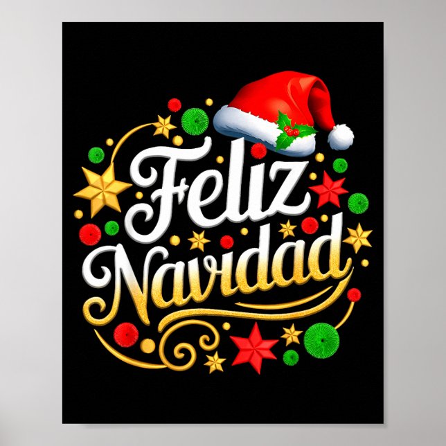 Feliz Navidad Spanish Mexican Christmas Xmas Holid Poster (Front)
