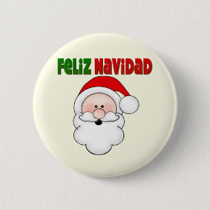 Feliz Navidad Spanish Santa 6 Cm Round Badge