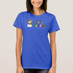 Feliz Navidad Spanish Snowman Cartoon T-Shirt