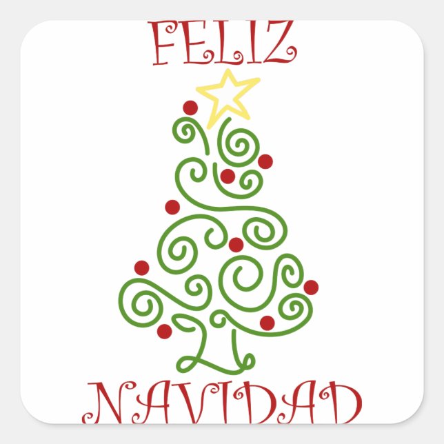 Feliz Navidad Square Sticker (Front)