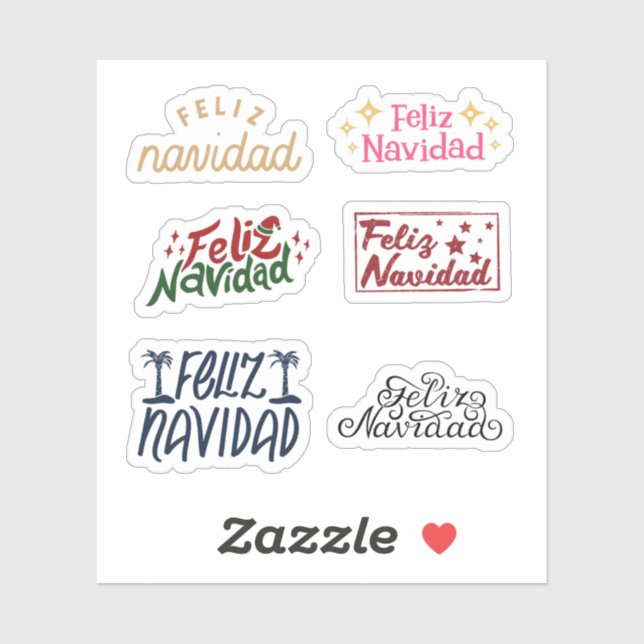 Feliz Navidad Stickers (Sheet)