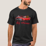 Feliz Navidad! T-Shirt<br><div class="desc">What's cooler than Santa Claus delivering gifts in a vintage red Low-Rider? A unique Christmas gift great for office grab bags and stocking stuffers.</div>