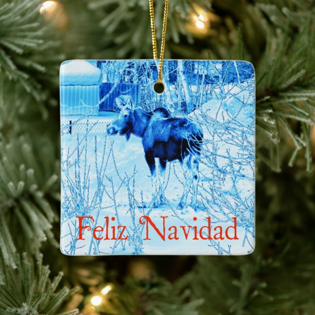 Feliz Navidad - Urban Moose Ceramic Tree Decoration (Tree)