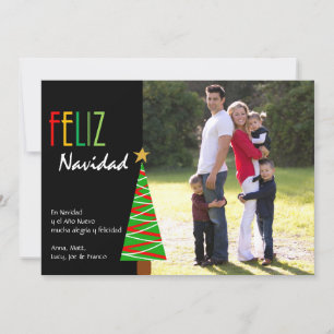 Feliz Navidad Vistoso - Spanish Christmas Photo Holiday Card