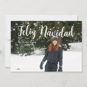 FELIZ NAVIDAD White Type Custom Holiday Photo