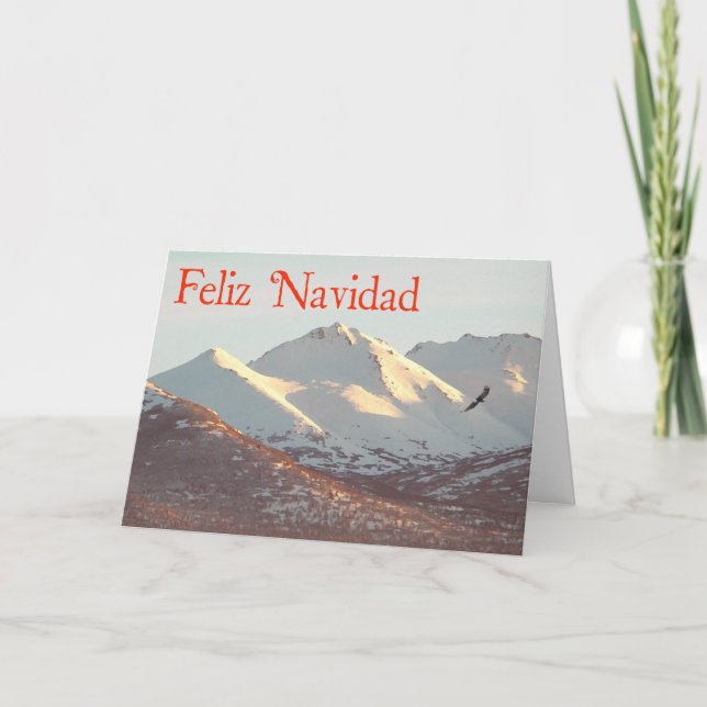 Feliz Navidad - Winter Eagle Holiday Card (Front)