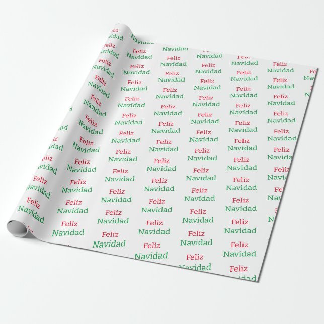 Feliz Navidad Wrapping Paper (Unrolled)