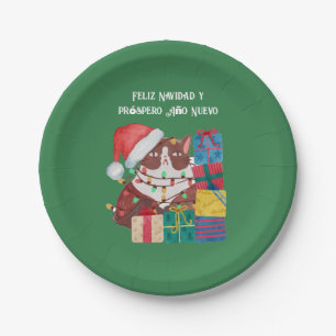 Feliz Navidad y próspero Año Nuevo, Christmas Paper Plate