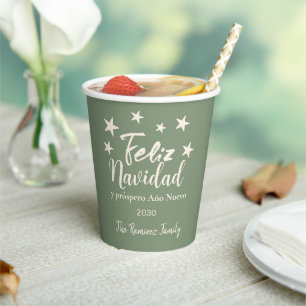Feliz Navidad y próspero Año Nuevo Holiday Paper Cups