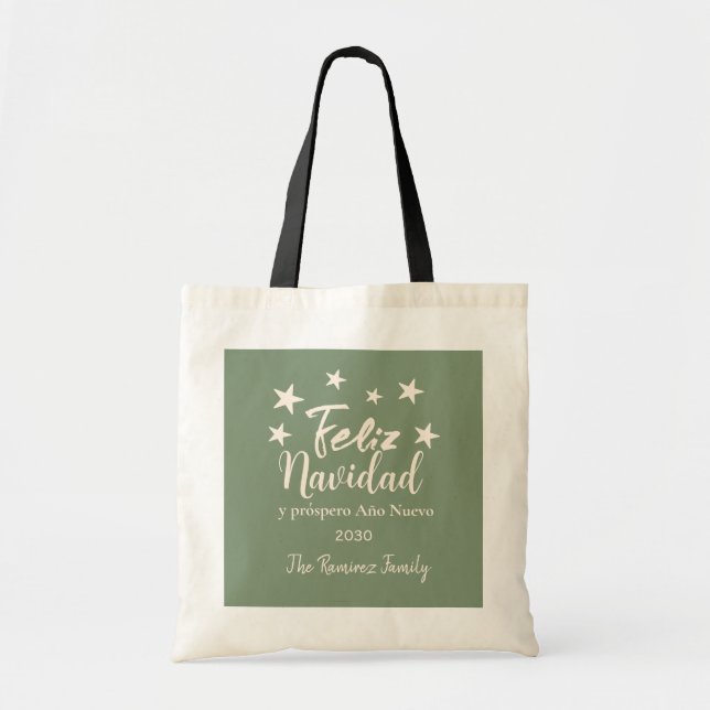 Feliz Navidad  y próspero Año Nuevo Holiday  Tote Bag (Front)