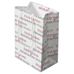 Feliz Navidad y Prospero Año Nuevo    Medium Gift Bag