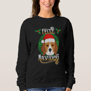 Feliz Navidog Beagle Dog Santa Hat Merry Christma Sweatshirt