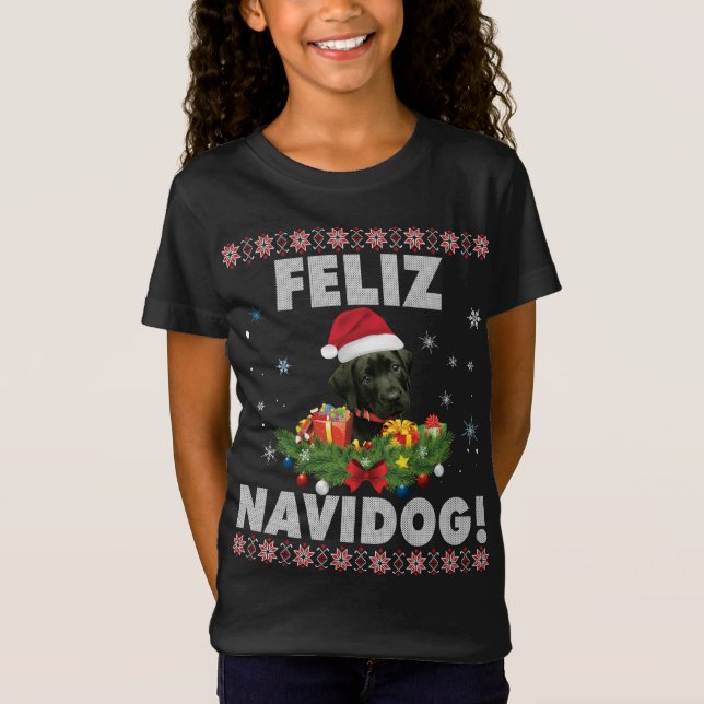 Feliz Navidog Black Labrador Dog Ugly Sweater Chri (Front)