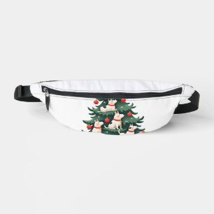 Feliz Navidog Christmas Dog T-Shirt, Funny Cute Xm Bum Bags