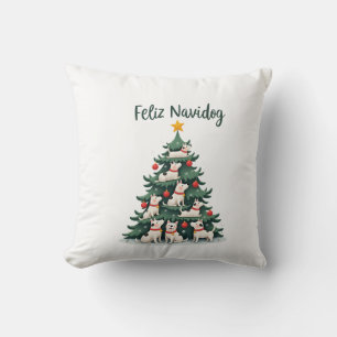 Feliz Navidog Christmas Dog T-Shirt, Funny Cute Xm Cushion