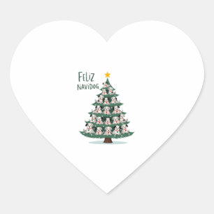 Feliz Navidog Christmas Dog T-Shirt, Funny Cute Xm Heart Sticker