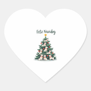 Feliz Navidog Christmas Dog T-Shirt, Funny Cute Xm Heart Sticker