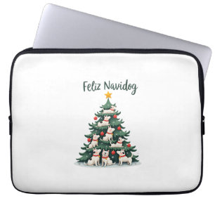 Feliz Navidog Christmas Dog T-Shirt, Funny Cute Xm Laptop Sleeve