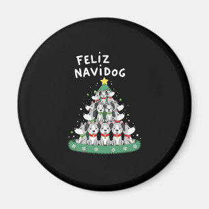 Feliz Navidog Christmas Dog T-Shirt, Funny Cute Xm Magnet
