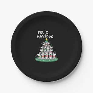 Feliz Navidog Christmas Dog T-Shirt, Funny Cute Xm Paper Plate