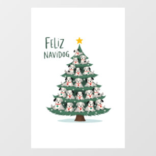 Feliz Navidog Christmas Dog T-Shirt, Funny Cute Xm Window Cling