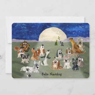 Feliz Navidog Christmas Dogs Cartoon Holiday Card