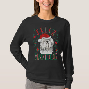 Feliz Navidog Cute Shih Tzu Dog Wearing Christmas T-Shirt