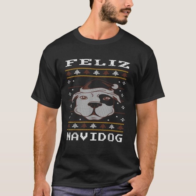 Feliz Navidog Feliz Navidad Christmas Dog Dogs  fo T-Shirt (Front)