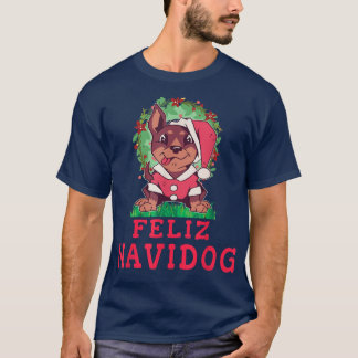Feliz Navidog  Feliz Navidad  Dog Christmas Stars  T-Shirt