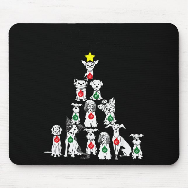 Feliz Navidog Funny Christmas Dog Cute Xmas Tree D Mouse Mat (Front)