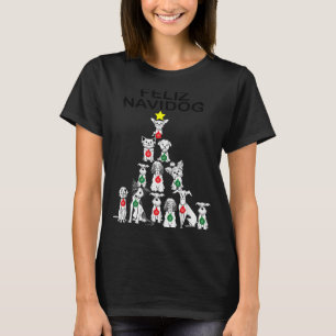 Feliz Navidog Funny Christmas Dog Cute Xmas Tree D T-Shirt