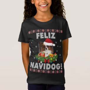 Feliz Navidog Papillon Dog Ugly Sweater Christmas 