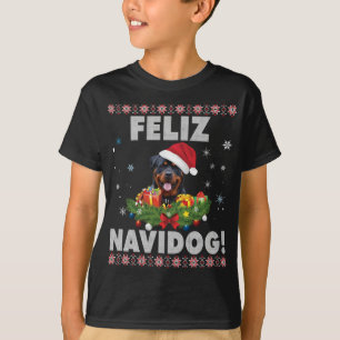 Feliz Navidog Rottweiler Dog Ugly Sweater Santa Ch